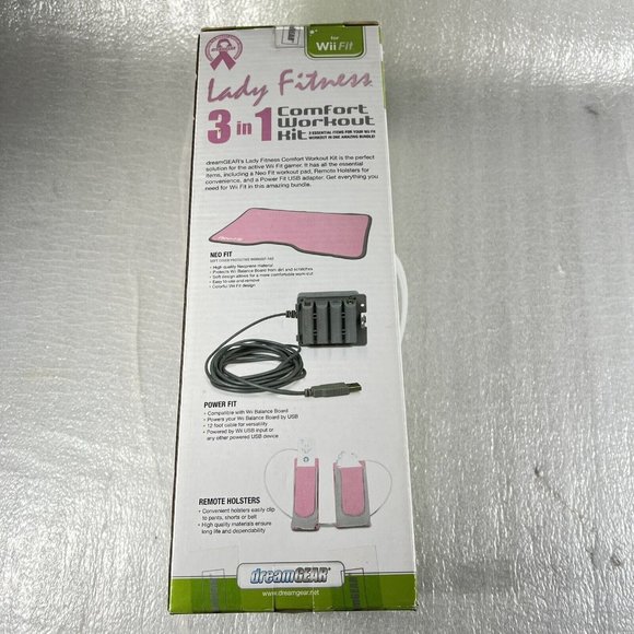 Dream Gear Lady Fitness 3 In 1 Comfort Starter Kit For WII Fit Pink SEALED NEW - Picture 2 of 4